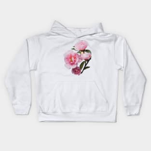 Pretty pink floral roses on a stem Kids Hoodie